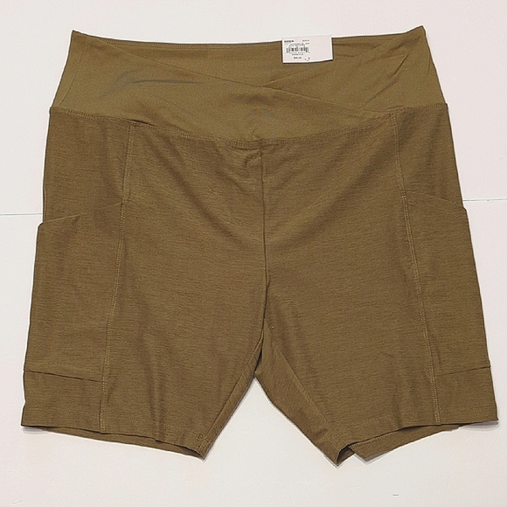 NWT Sonoma Olive Green High Rise Biker Shorts - Women's Size 0X Gym Active
